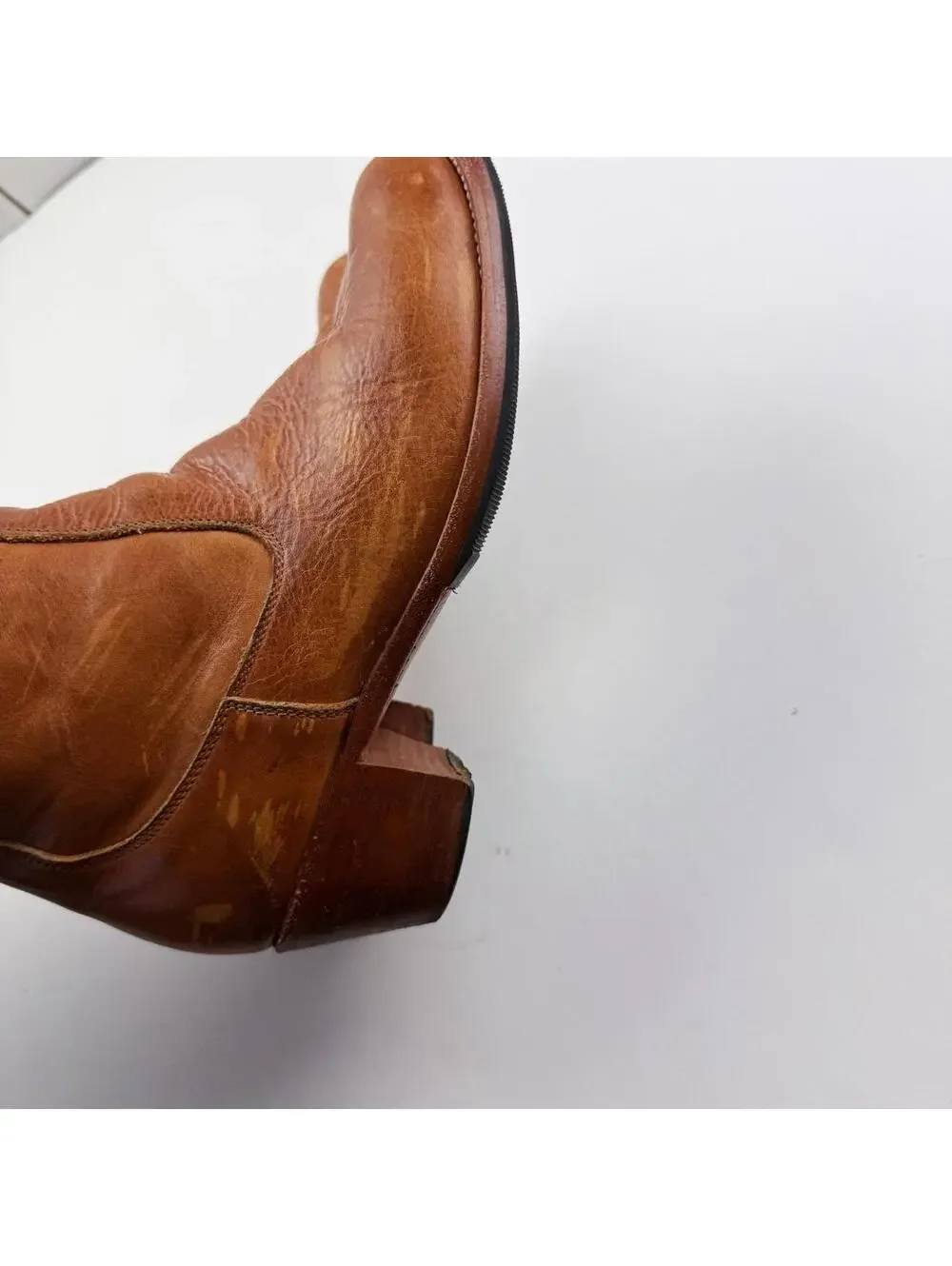 Adelante Cognac Leather Tall Riding Boots in Brown